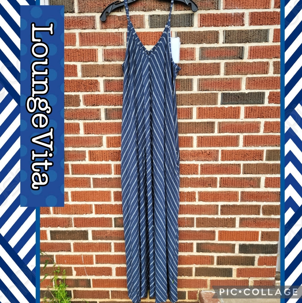 LOUNGE VITA STRIPED MAXI DRESS